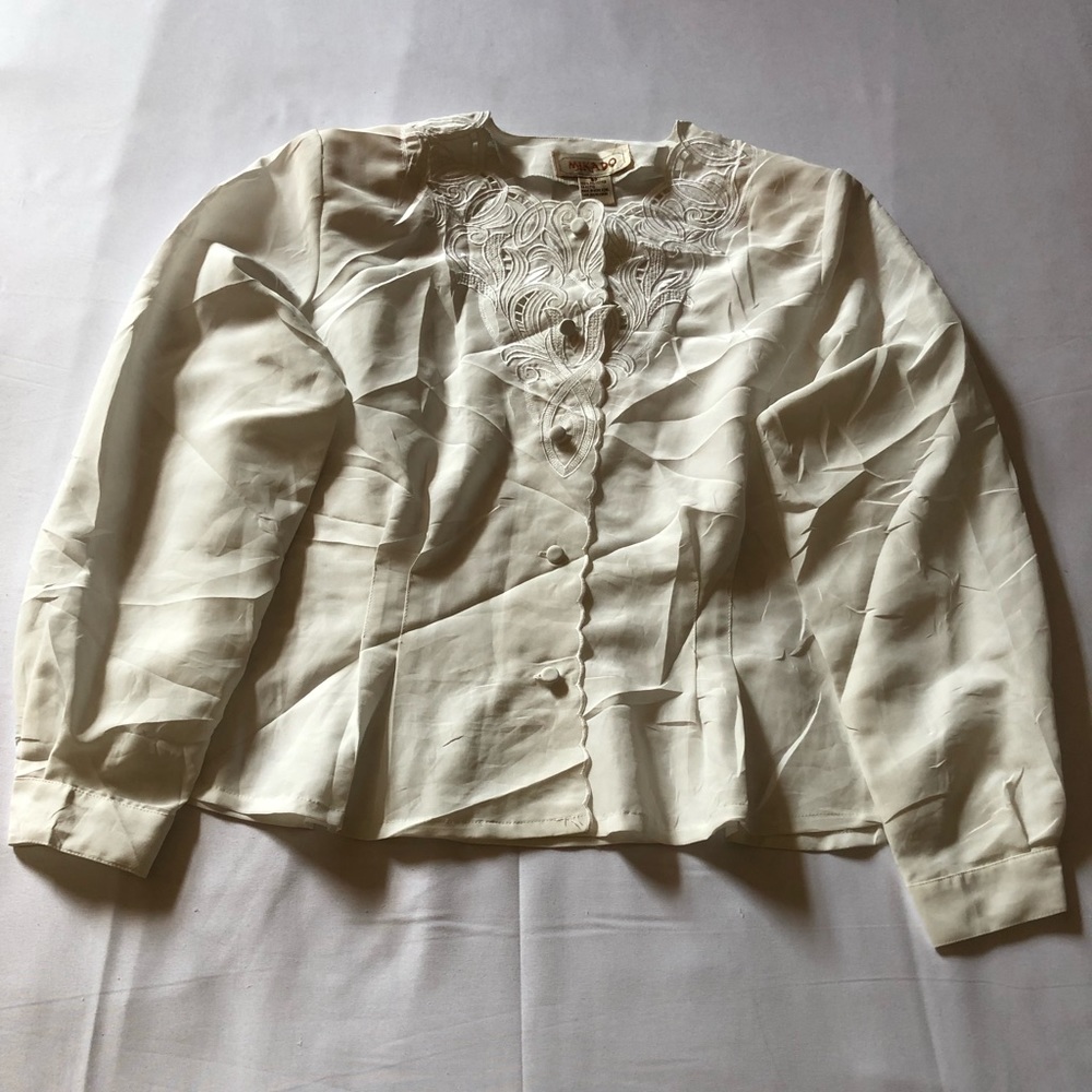 Women Mikado Size 8P White Color Top - 0903